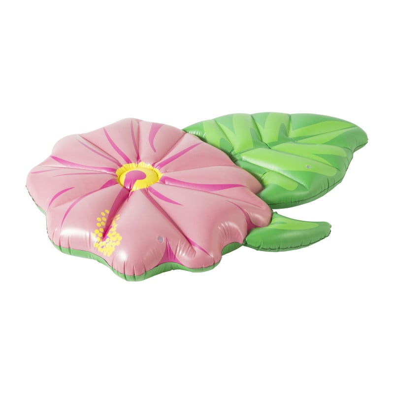 Luchtbed bloem - groen/roze - 190x130 cm