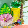 Luchtbed bloem - groen/roze - 190x130 cm