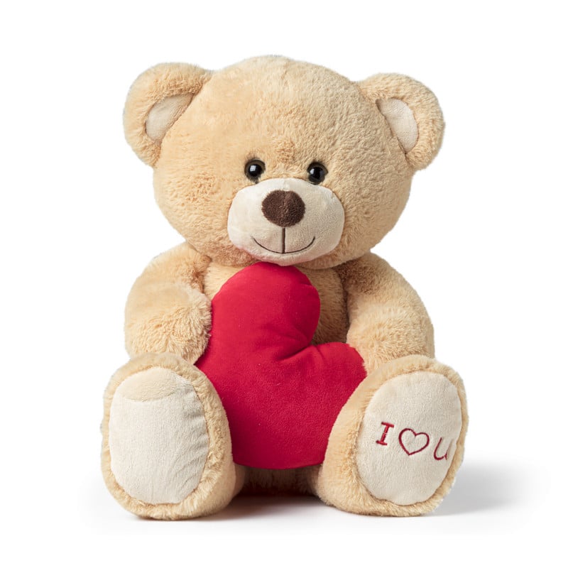 Valentijns knuffelbeer - bruin - 17x24x32 cm