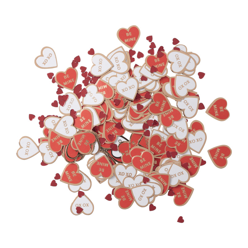 Confetti valentijn - rood/wit 