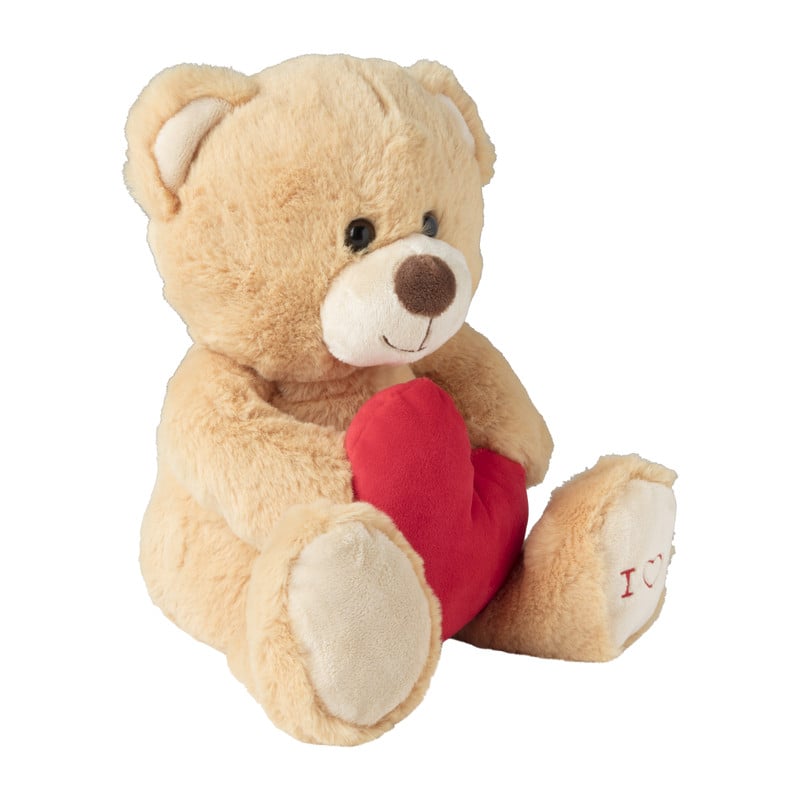 Beer met hart - polyester - 25x19x14 cm