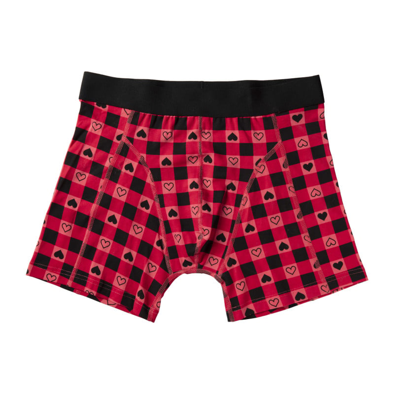 Valentijn boxer - rood/zwart geruit - maat S/M