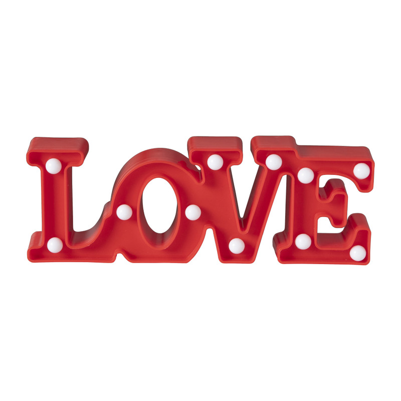 Neon LED lamp LOVE - rood - 30x10 cm