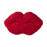 Kussen lippen teddy - rood - 25x50 cm