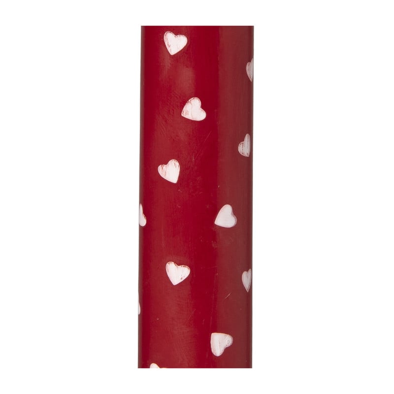 Dinerkaarsen met hartjes - set van 2 - diverse varianten - ø2x25 cm