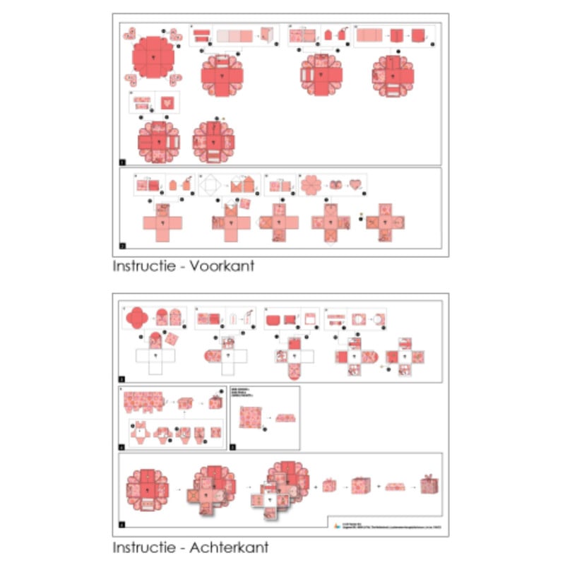 DIY hartjes verrassings explosiebox - rood
