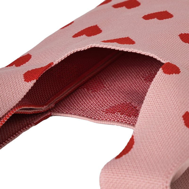 Tas hartjes - roze/rood - 20x34cm