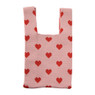Tas hartjes - roze/rood - 20x34cm