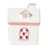 Keramiek huisje - roze/rood - 9x8x11.5cm