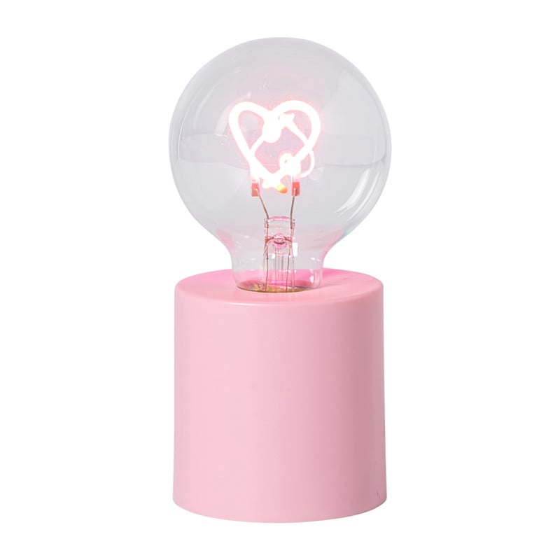 Led lamp hartje - roze - ø7.8x16.5 cm