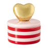 Doosje met hart deksel - roze/rood - ø8x9 cm