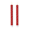 LED kaars hartjes - roze/rood - ø2.2x24 cm - diverse varianten