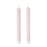 LED kaars hartjes - roze/rood - ø2.2x24 cm - diverse varianten