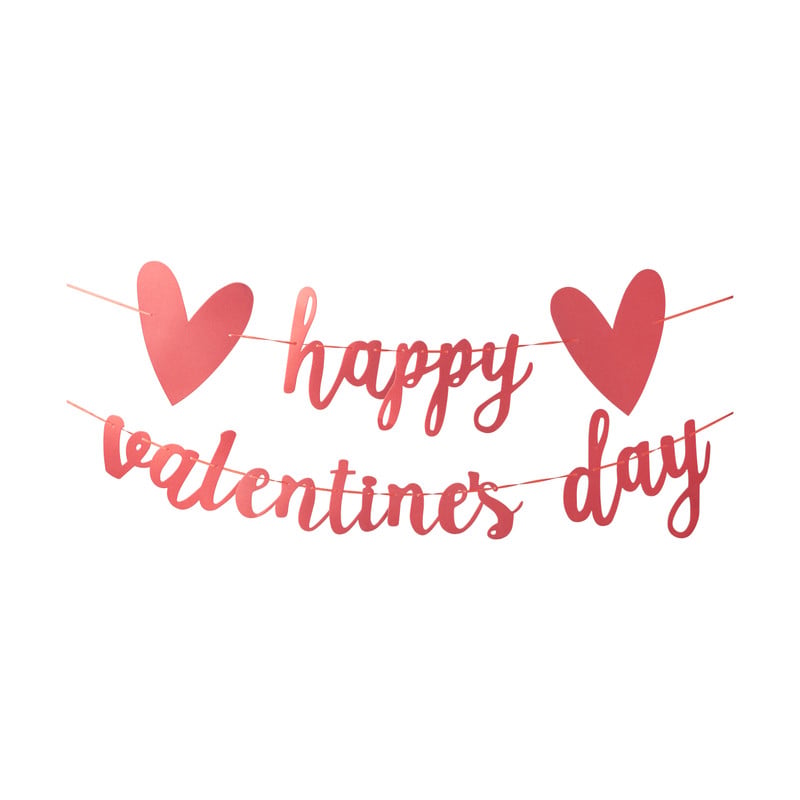 Guirlande happy valentine - rood - 3 meter