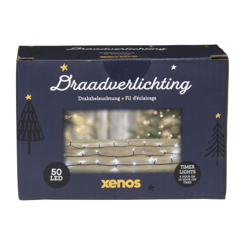 Kerstverlichting LED - klassiek wit - 50 lampjes - 3.7 meter 