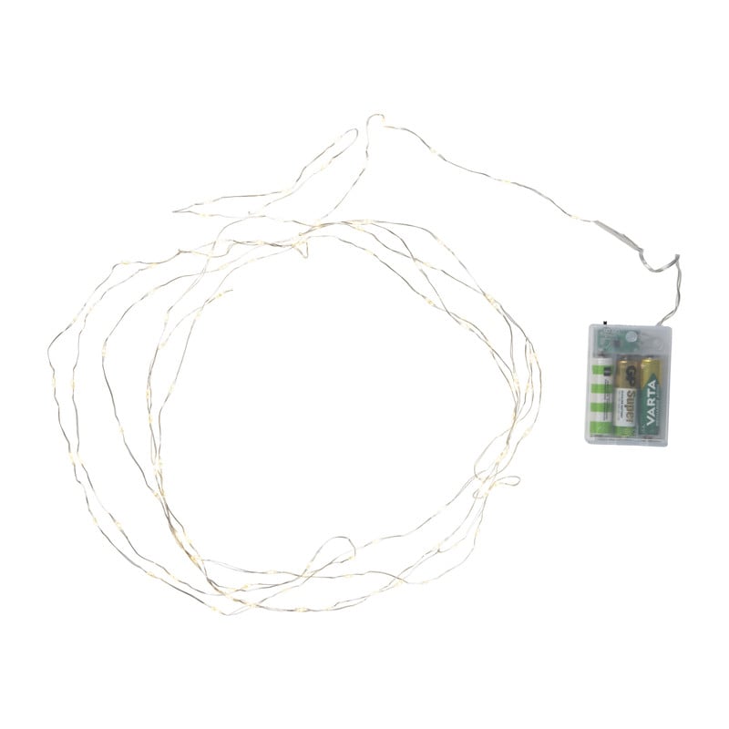 Zilverdraad verlichting met 100 LED lampjes - warm wit - 4.95 meter