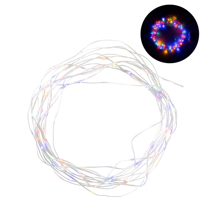 Kerstverlichting LED - multikleur - 100 lampjes - 30 cm