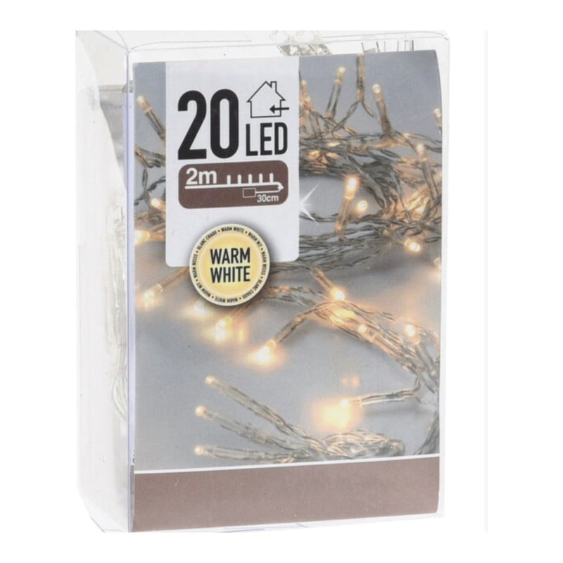 Kerst LED lampjes - warm wit - 20 lampjes - 2 meter