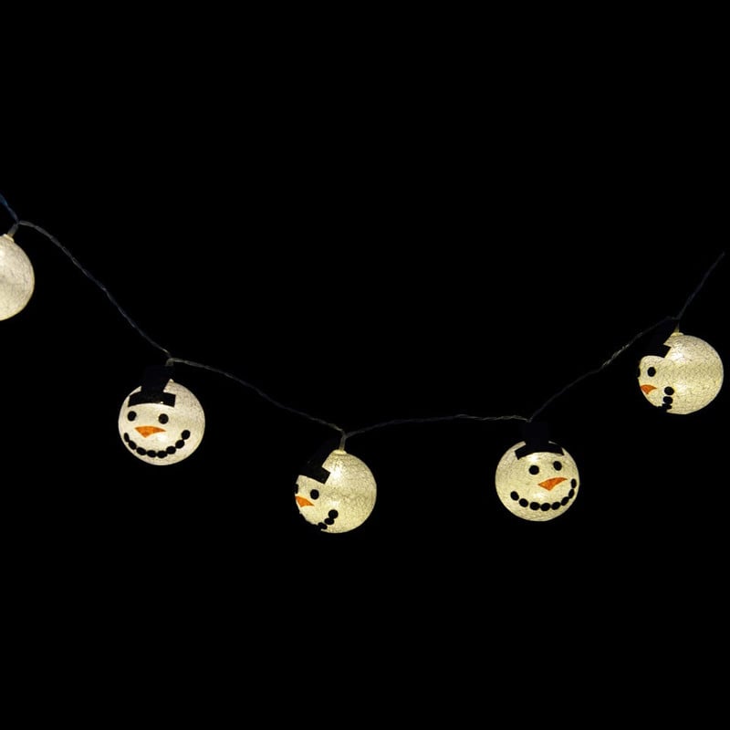 Verlichtingssnoer sneeuwpop - 8 lamps