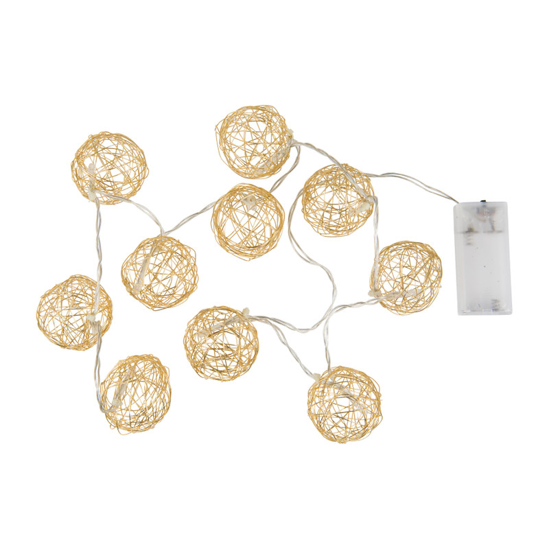 LED-snoer met goudkleurige bollen