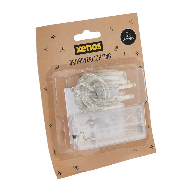 Lichtsnoer mini - warm wit - 20 led lampjes - 0,95 meter