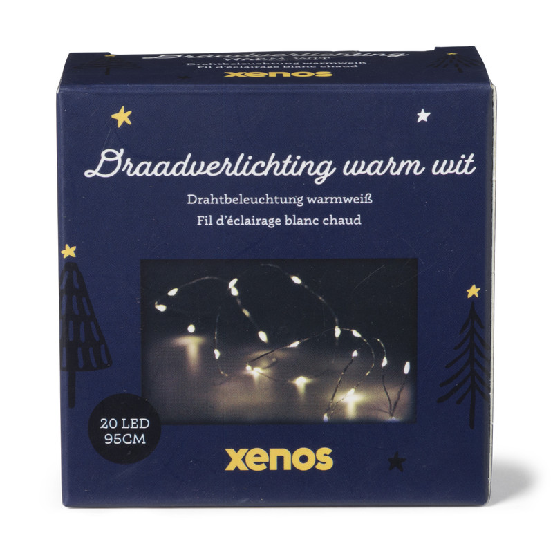 Draadverlichting -  warm wit licht - 20 led lampjes - 95 cm