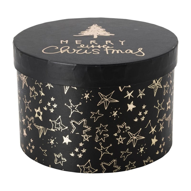 Cadeaudoos Kerst - rond - 15x10 cm 