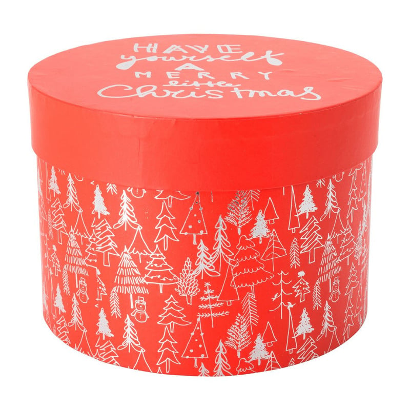 Cadeaudoos Kerst - rond - 21x15 cm 