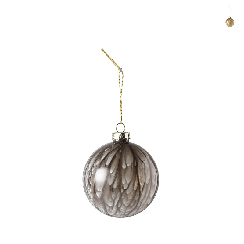 Kerstbal marble bruin - diverse kleuren - ⌀8 cm