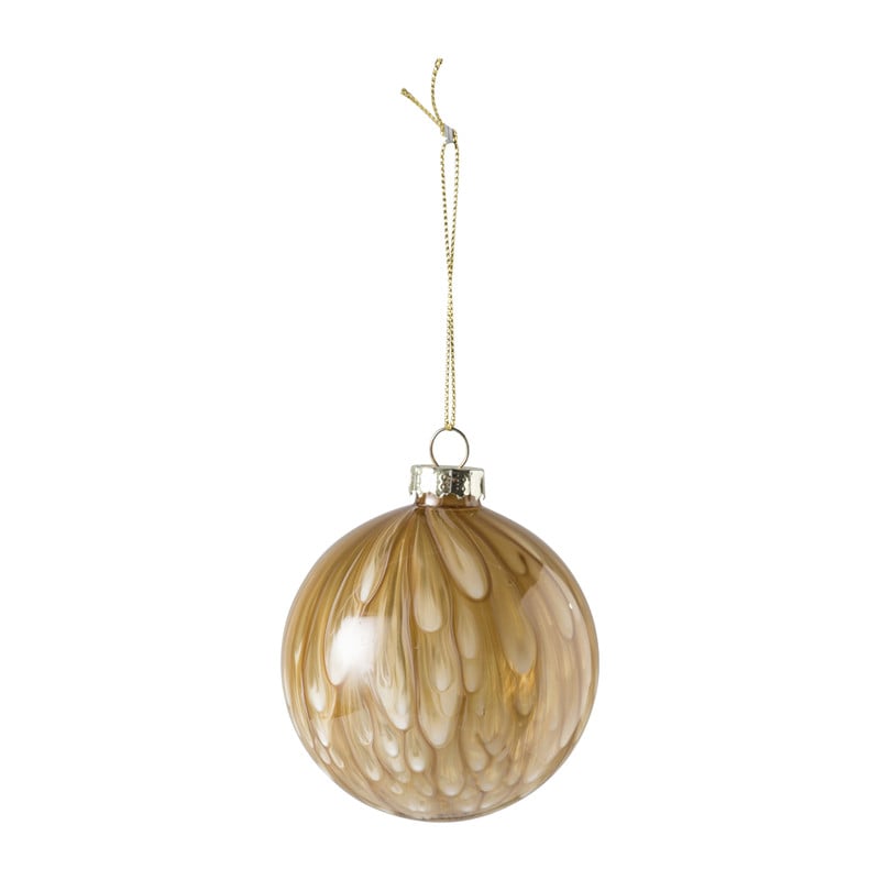 Kerstbal marble bruin - diverse kleuren - ⌀8 cm