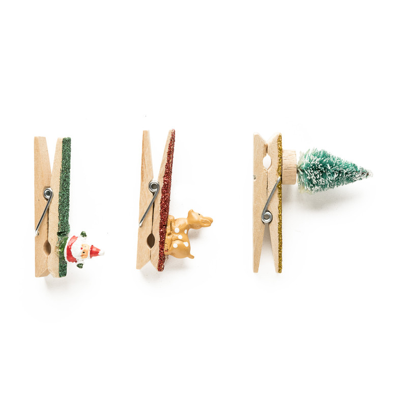 Clips met kerstdecoratie - set van 3