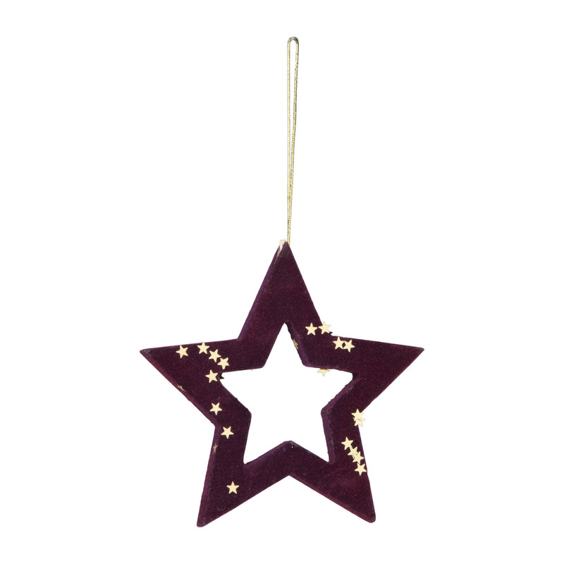 Kersthanger open ster - diverse kleuren - ø12 cm
