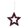 Kersthanger open ster - diverse kleuren - ø12 cm