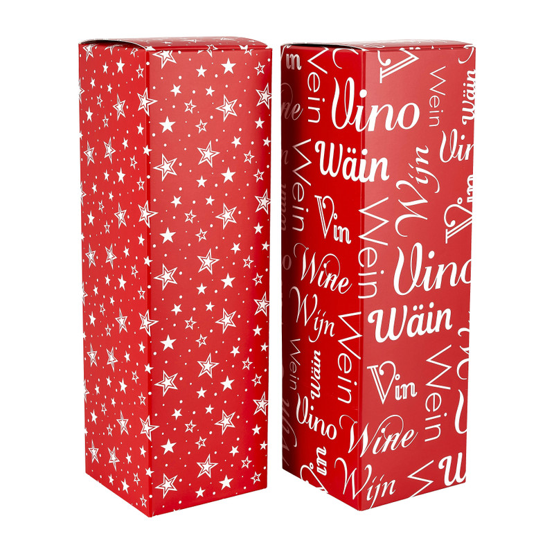 Cadeaudoos fles - rood - 50 cm