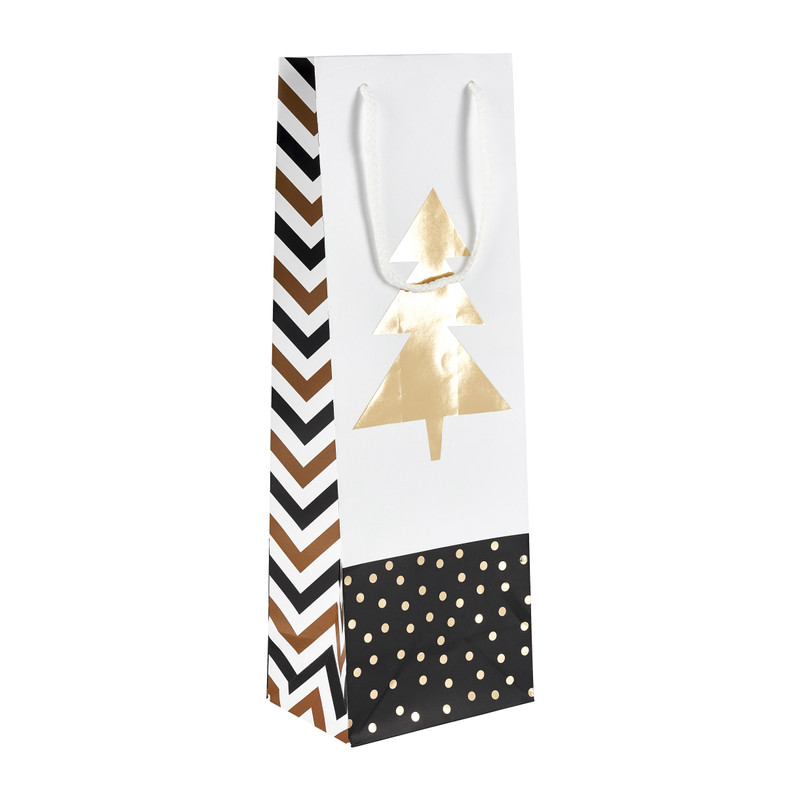 Cadeautas fles - kerstboom - 8.5x35 cm 