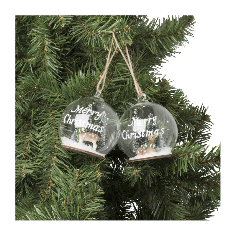 Kerstbal - merry christmas - 8x8 cm