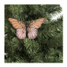 Vlinder op clip - bruin/roze