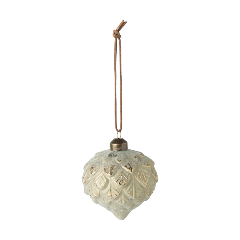 Kerstbal druppel - groen - 8 cm 
