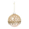 Kerstbal glitterprint - roze - 8 cm