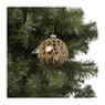 Kerstbal glitterprint - roze - 8 cm