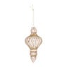 Kerstbal druppel - bruin - ⌀6.5x13.5 cm