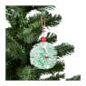 Kerstbal met pompons - groen -  ø10 cm