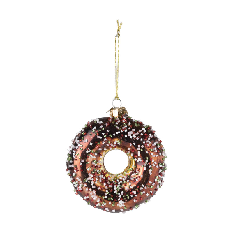 Kersthanger donut - bruin