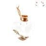 Hanger glazen hart met glitter - diverse varianten - 6 cm