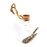 Hanger glazen hart met glitter - diverse varianten - 6 cm
