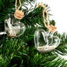 Hanger glazen hart met glitter - diverse varianten - 6 cm