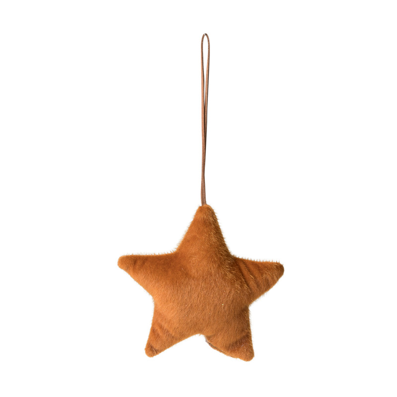 Hanger ster - cognac - 15 cm