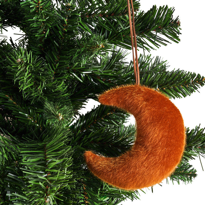 Hanger maan - cognac - 15 cm