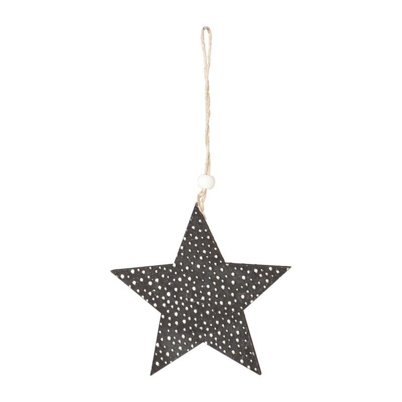 Hanger ster - zwart - 12x12x0.5 cm