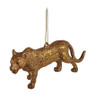 Kersthanger luipaard - goud - 12 cm